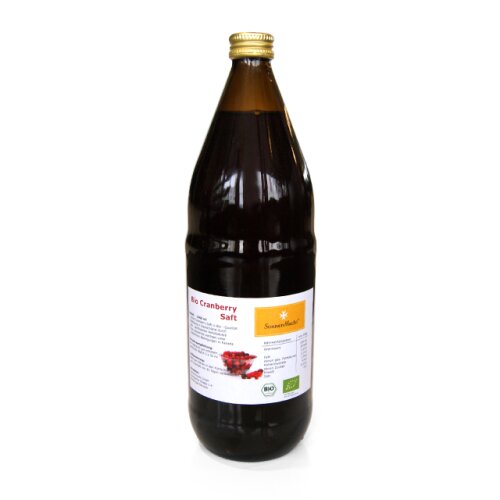 Cranberry-Saft mit BIO-Siegel, 100% Direktsaft, Glasflasche 1 Flasche / 1 Liter